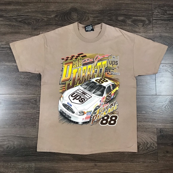 Chase Authentics Vintage Dale Jarrett 88 UPS Total Package Double Sided Shirt L - Picture 1 of 8